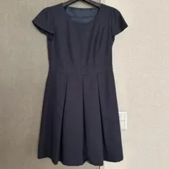 ダークブルー フレアスリーブ ワンピース　9AR