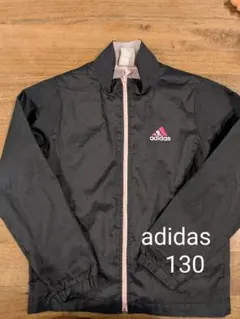 アディダス ウィンドブレーカー　ジャケット　130 ピンク/ブラック