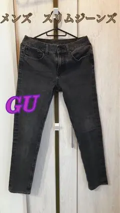 GU メンズ スリムジーンズ ブラック29インチのサムネイル