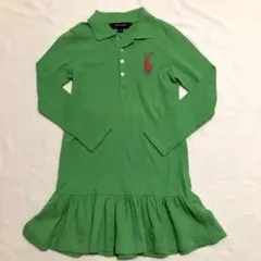 【美品】ラルフローレン 黄みどり 長袖ワンピース サイズ6(120)