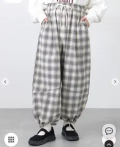 サマンサモスモス 【2WAY】裾しぼり切替えパンツ ブラック