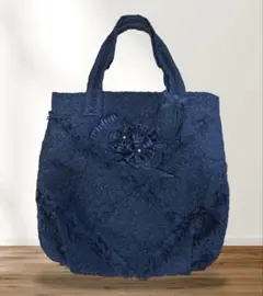 ブラック　レーストートバッグ　フォーマル　日本製