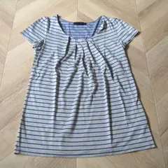 22 OCTOBRE ボーダー タック カットソー 半袖 日本製 2 Tシャツのサムネイル