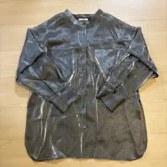 MURUA メタリックグレー シースルー ボタン付きシャツのサムネイル