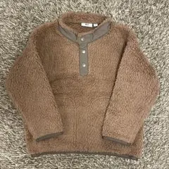 ユニクロ　UNIQLO ボア フリースプルオーバー　110 ベージュ　茶色