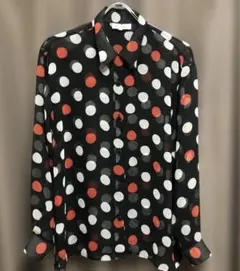 NOGARET parisドット柄長袖 シースルー薄手シャツ 透け感有りサイズ2