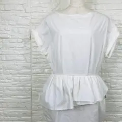 チェスティ FILA コラボ ペプラムワンピース 白 M【33-19】