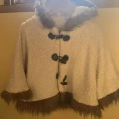 OLIVE des OLIVE フード付きボアケープコート