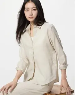 ［UNIQLO］XXL ナチュラルカラー　プレミアムリネンシャツ