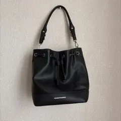 FURLA トートバッグ スタッズ ポーチ付き A4 ビジネス シボ革 ブラック 