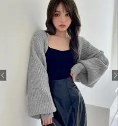 グレイル GRL ボリュームスリーブバックオープンニットボレロ[kz199]