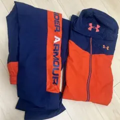 【美品】アンダーアーマー セットアップ　上下　Lネイビー　オレンジ　スポーツ