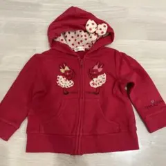 KPキッズ パーカー レッド mimiちゃん　うさぎ