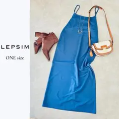 【美品】LEPSIM キャミソールワンピース ブルー系 ロング丈 M〜L相当