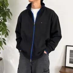 TOMMY HILFIGER フルジップ スウェットジャケット L 黒のサムネイル
