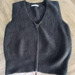 AUNT MARIE'S ダークグレー ニットベスト F