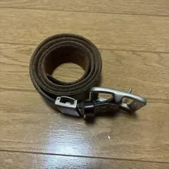 ブラウンレザーベルト 金属製バックル