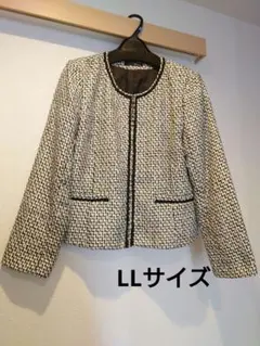 SHOO•LA•RUE ネオリッチツイードジャケット　ノーカラージャケット