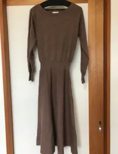 ニットワンピース チャコールブラウン