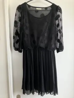 インポートワンピースblush ブラックドット柄