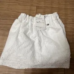 petit mainホワイト刺繍レーススカート