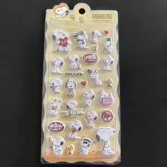 PEANUTS ぷくぷくシール　スヌーピー　　　　　(ふわふわ、マシュマロ系)黄