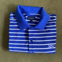 BURBERRY GOLF ボーダー ポロシャツ ブルーのサムネイル