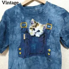 Vintage　The Mountain 子猫 オーバーオール柄 Tシャツのサムネイル