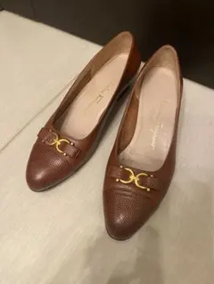 【Ferragamo】ミニガンチーニ パンプスブラウン 23.5cm