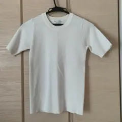 earth music & ecology 半袖ニット ホワイト