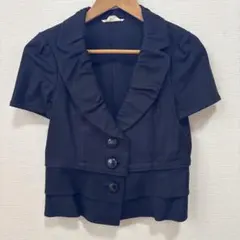 M.deuxエムドゥ2wayフリルジャケット半袖 ブラックサイズM二次会パーティのサムネイル