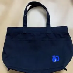 刺繍ができる無印良品トートバッグ黒20リットル猫刺繍入りキャンバス 生地のサムネイル