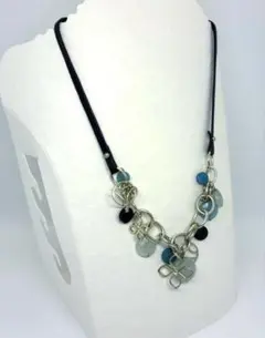 FOSSIL 天然石　レザー　ネックレス　夏っぽいのサムネイル