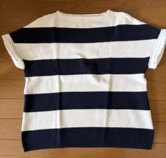 ストライプ 半袖Tシャツ 白とネイビー