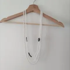 ホワイトパール 多層ネックレス 約80cm
