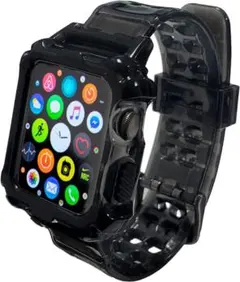 アップルウォッチ バンド コンパチブル 38/40/42mm クリアブラック