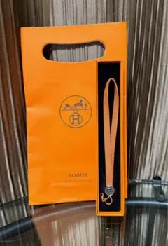 エルメス ストラップ セリエ 美品 HERMES オレンジ 箱付き メッシュ