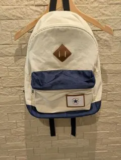 CONVERSE キャンバスリュック ホワイト/ネイビー