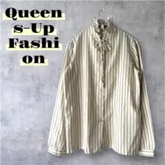 Queens-Up フリル リボン シャツブラウス 40