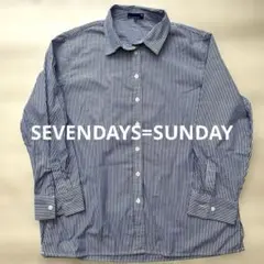 SEVENDAYS=SUNDAY ストライプ長袖シャツ M