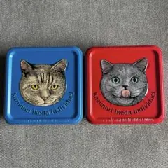 カズノリイケダ 猫 ラングドシャ缶 クッキー缶 2点のサムネイル