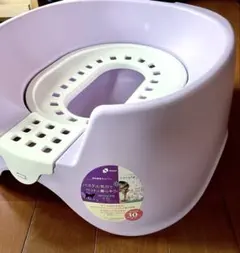 猫トイレ リッチェル 猫砂節約型 可愛いパープル色 スコップ付きのサムネイル