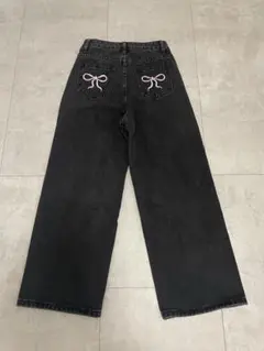 リボンデニムパンツ