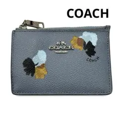 COACH コインケース ブルーグレー キーケース カードケース 小銭入れ