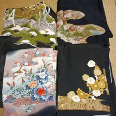 黒留袖 花柄刺繍 絹素材