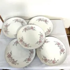 レトロ　リファインrefine　ＨＯＹＡ　ＢＹ　ＭＥＩＴＯバラ柄/薔薇柄中皿５枚