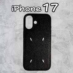 iPhone17 ✿スマホケース ブラック 黒 レザー刺繍韓国高級おしゃれ250