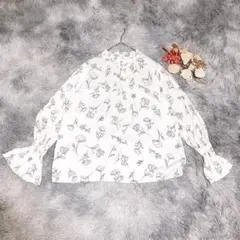 VIS ビス（F）長袖 割繊 ピンタック ブラウス 前後 2WAY 大人可愛い