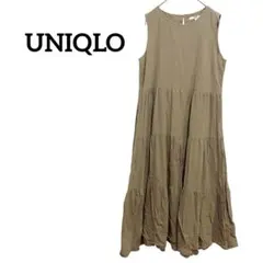 UNIQLO/ユニクロ ノースリーブ ロングワンピース ティアードデザイン S