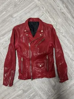 MURDER LICENSE 本革 レザージャケット ダブルライダース 赤 46